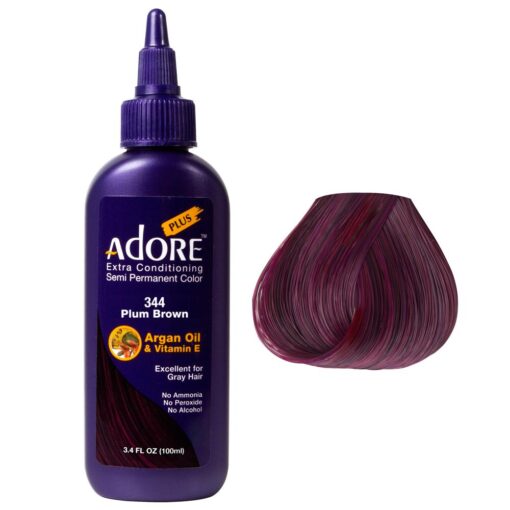 Adore Plus Semi Permanent Color Plum Brown #344