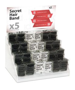 Secret Hair Band Display (Black, Clear, Brown)